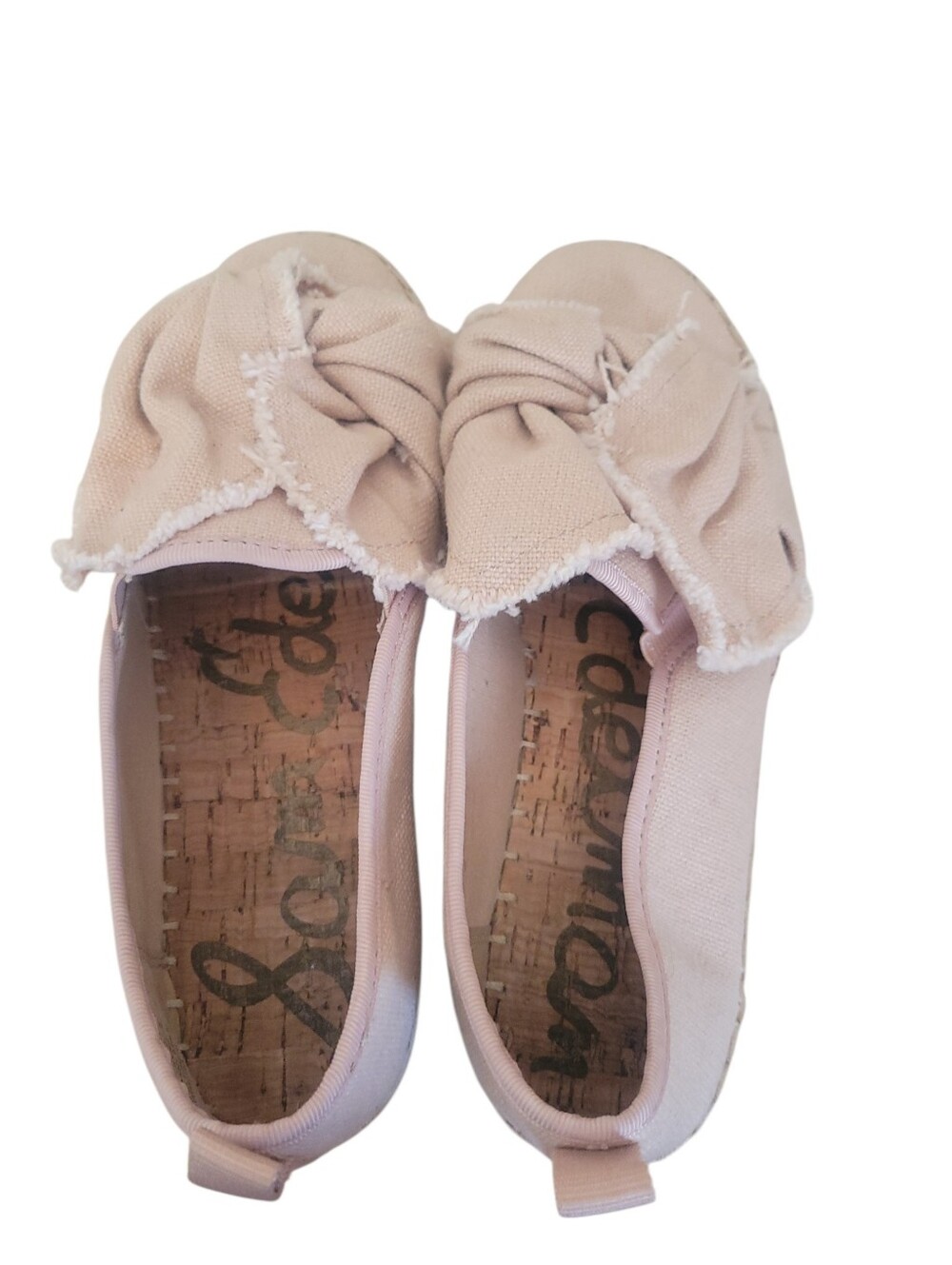 Sam Edelman Cabrera Bow Platform Espadrilles Blush Pink Canvas Shoes 7.5 - Picture 5 of 10